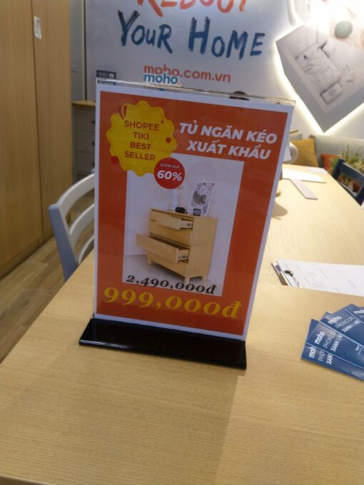 Standee để bàn mica A4