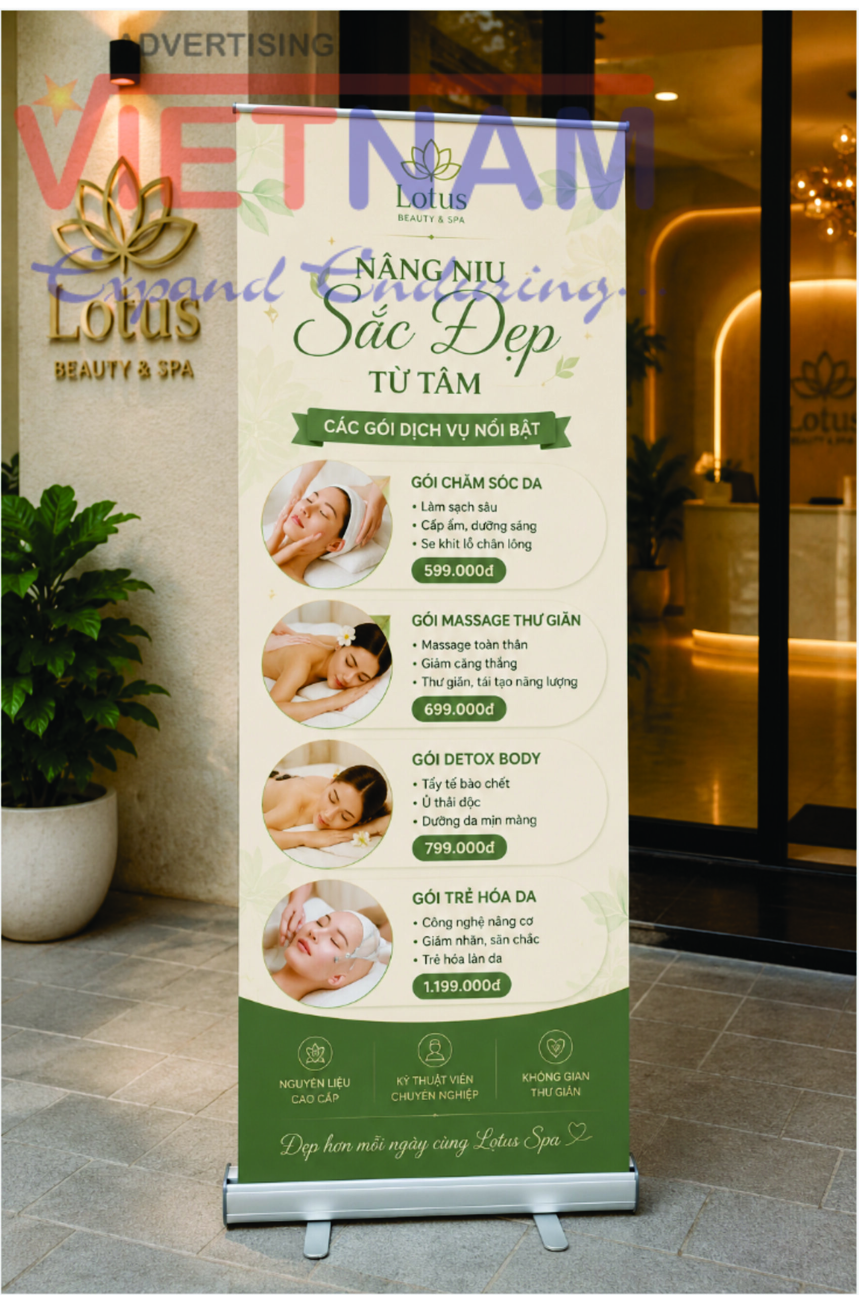 Standee cuốn nhôm, giá standee cuốn nhôm cao cấp kích thước 80x200cm