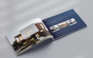 Catalogue bất động sản thể hiện thông tin dự án và hình ảnh nhà đất một cách chuyên nghiệp, dễ tra cứu.